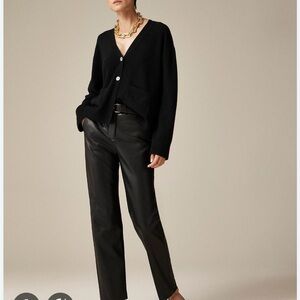 J. Crew Faux leather Kate straight leg pant. Size 2. Black